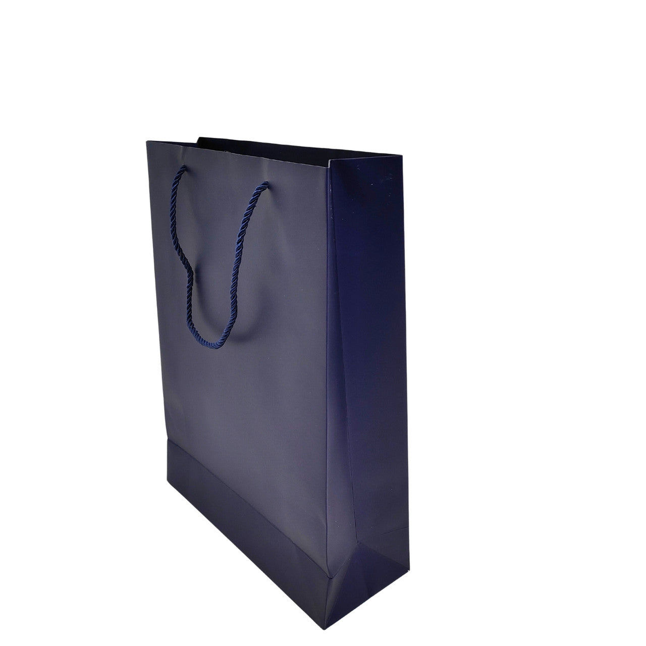 Blue Paper Carrier Bags with Rope Handles – Various Sizes and Matt Finishes