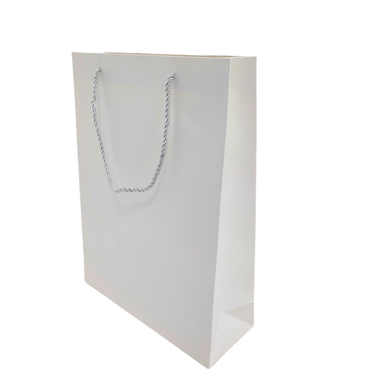 White Paper Carrier Bags with Rope Handles – Various Sizes and Matt Finishes
