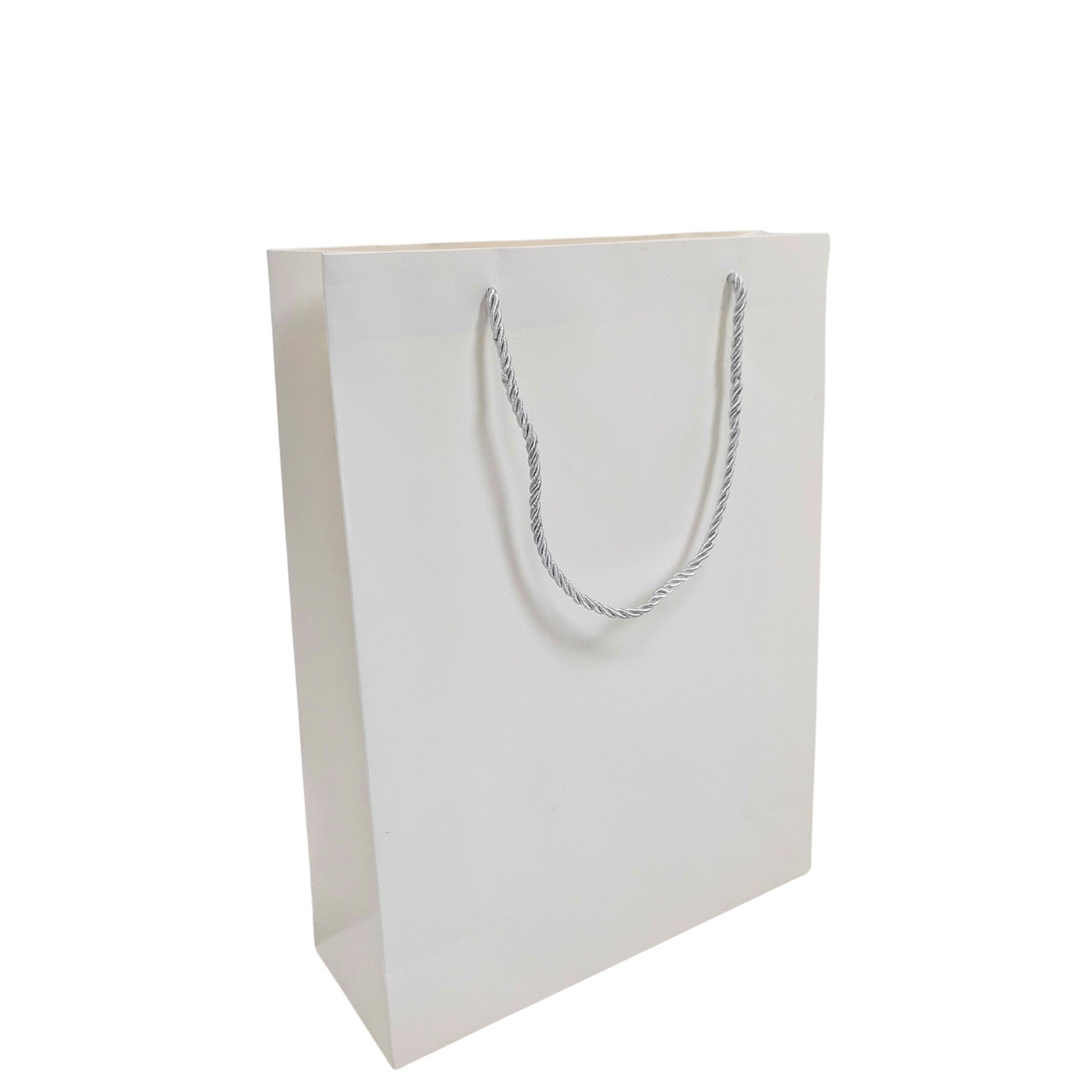White Paper Carrier Bags with Rope Handles – Various Sizes and Matt Finishes
