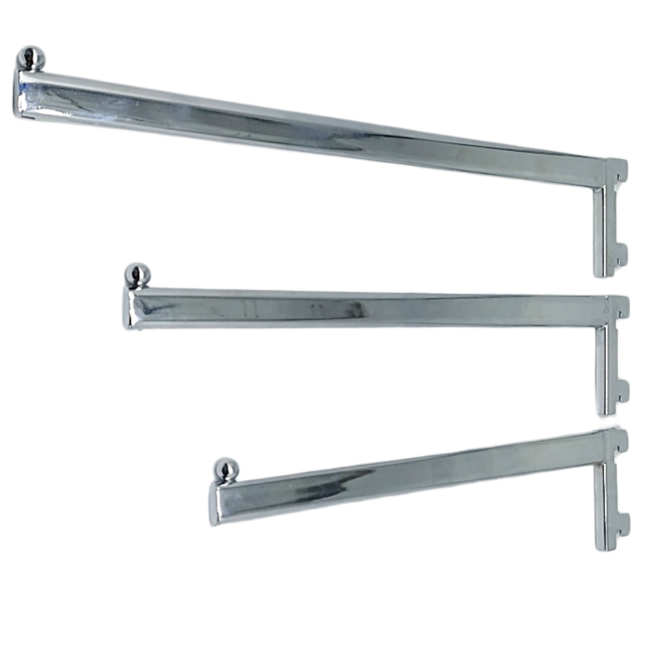 Chrome Straight Arm For Twin Slot Uprights For Retail Display Shopfittings