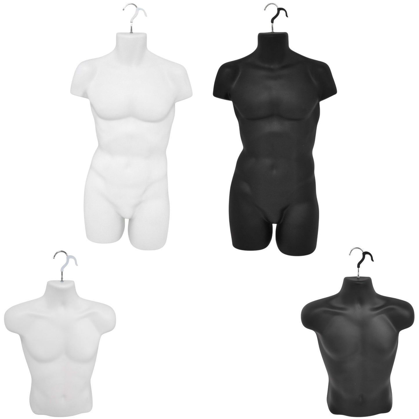 Male Hanging Body Form Full/Half Retail Mannequin,Black, White,
