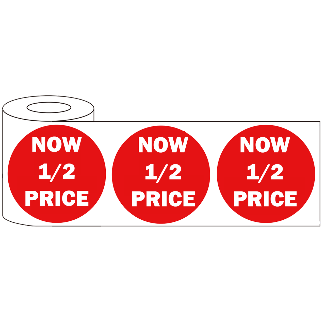 500x 45mm Round Adhesive Now 1/2 Price & 1/2 Marked Price Promotional Stickers