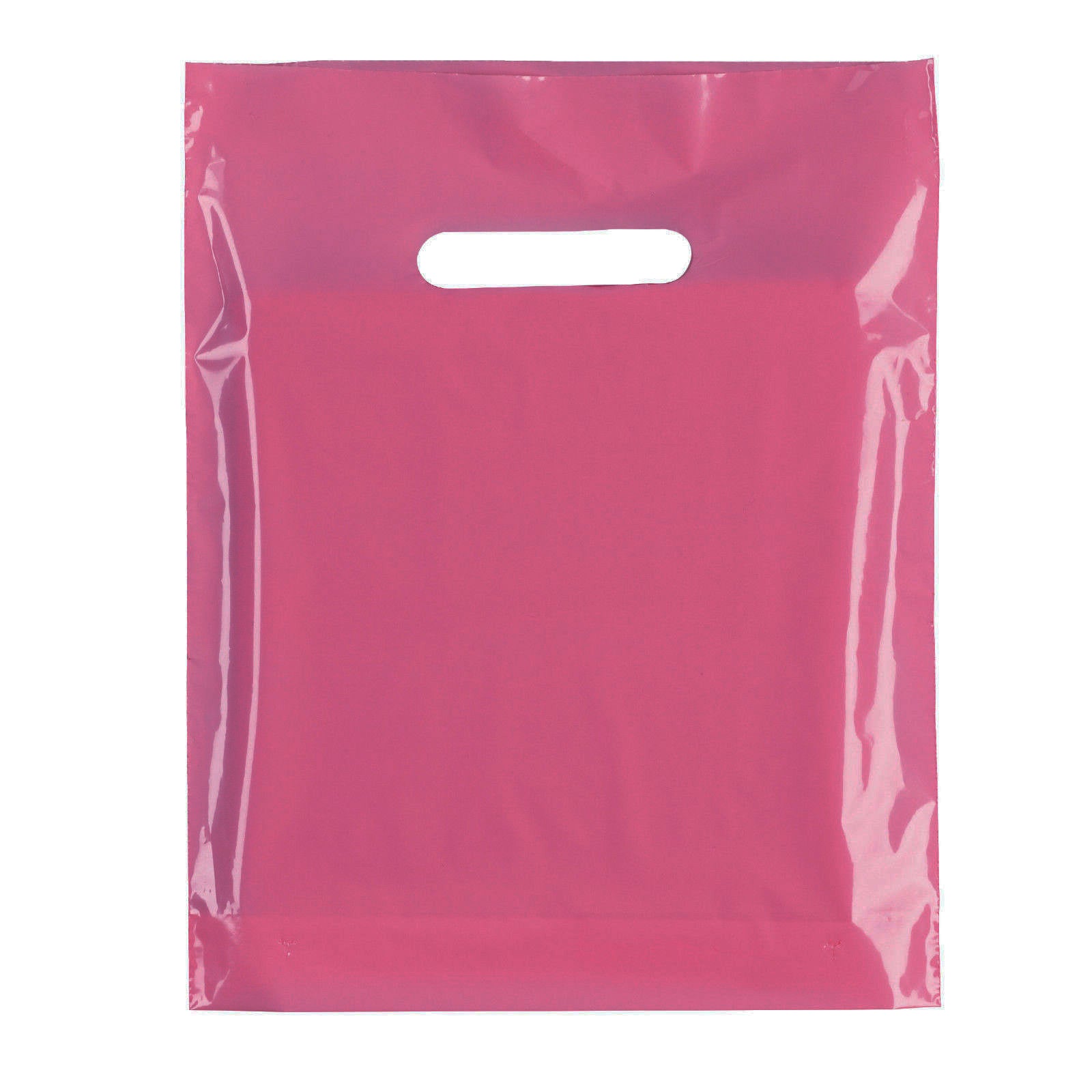 Plastic Plain Pink Carrier Bags