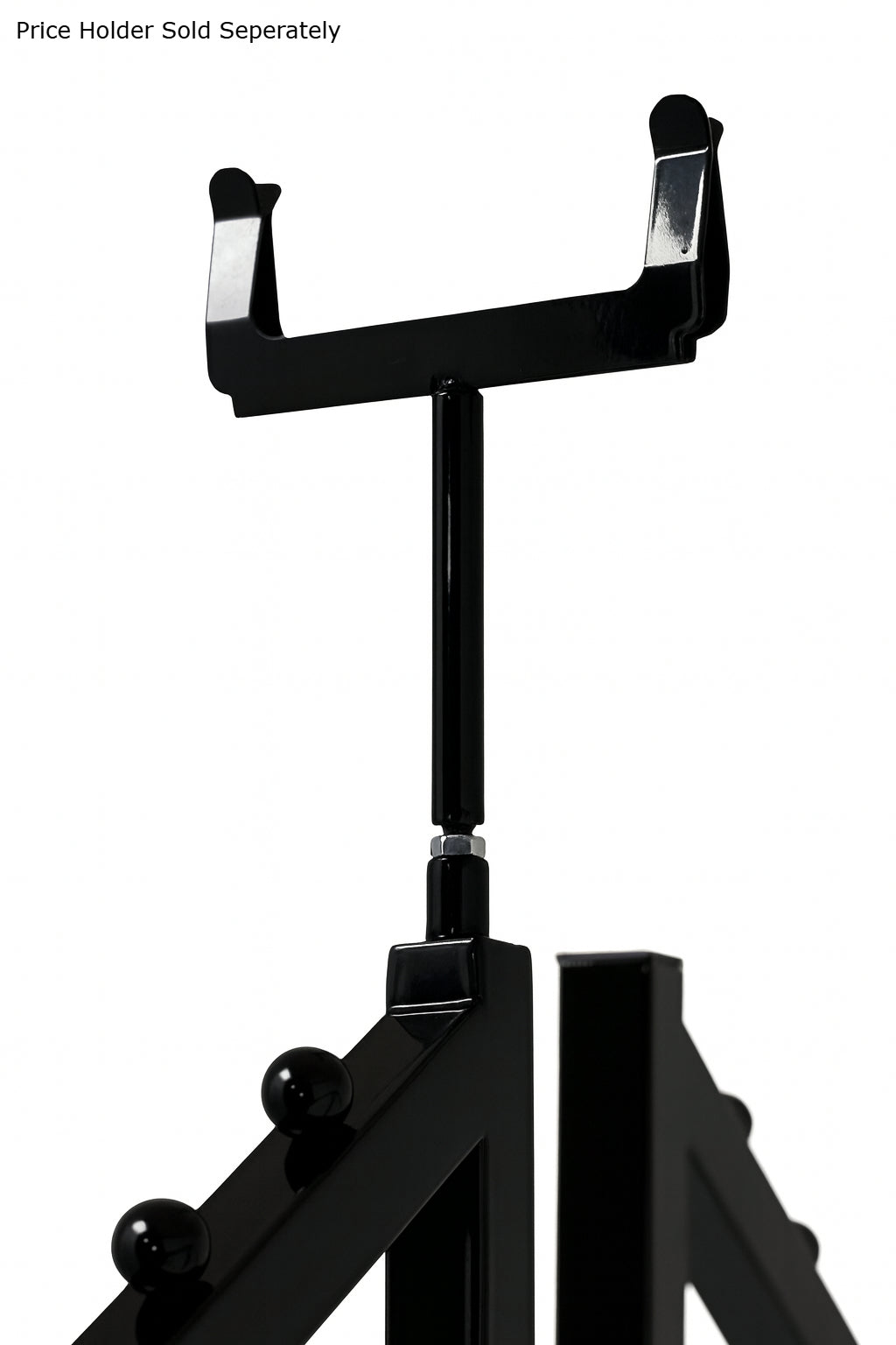 Heavy Duty 2-Way Sloping Arm Clothing Rail – Adjustable Black Retail Display Stand  with Castors & Brakes