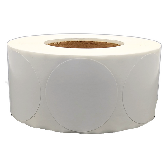 500x Round White Self-Adhesive Retail Labels - 45mm