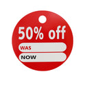 100x Round Sale Reduce Special Offer Card Hanger Swing £50% Ticket