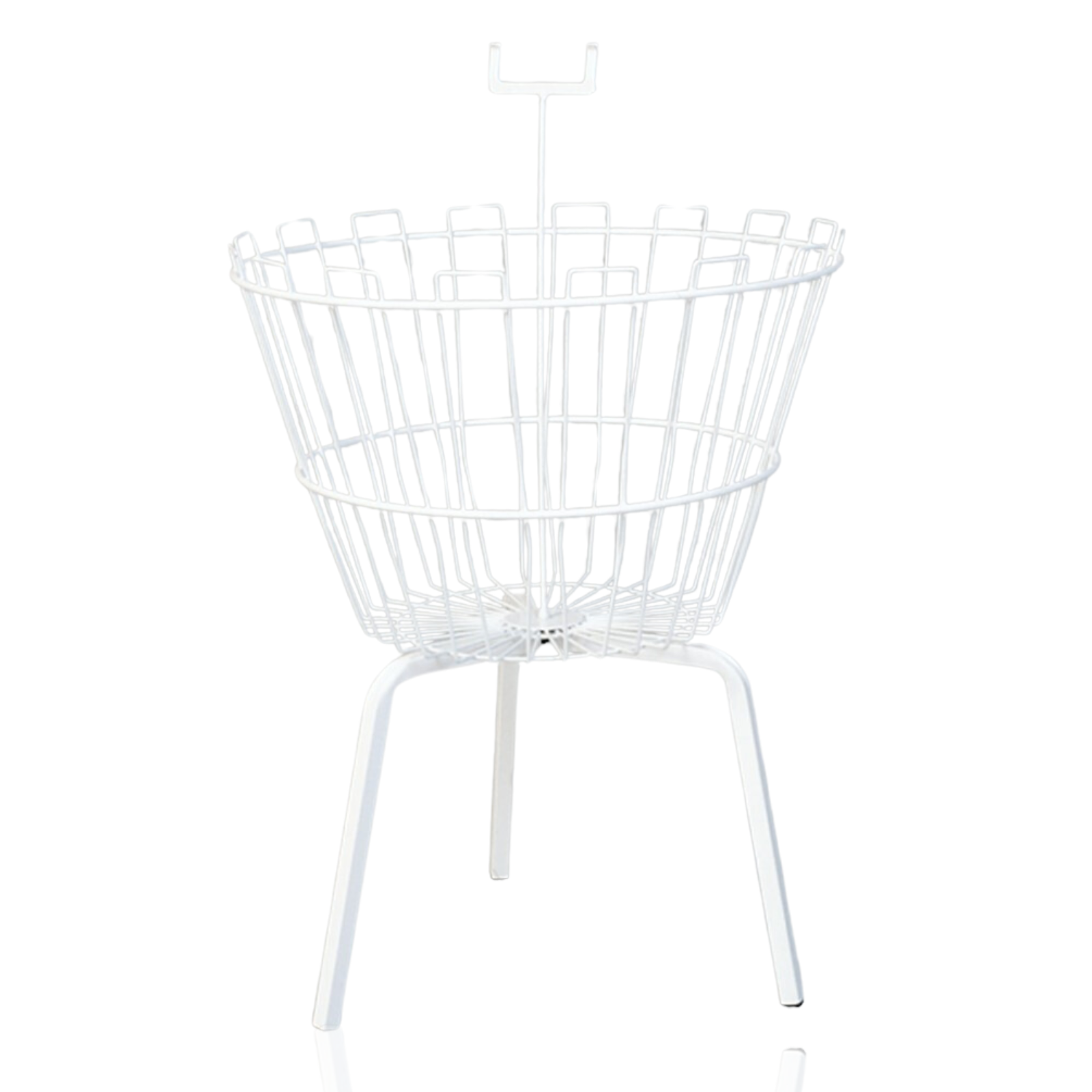 White Round Dump Bin Basket Retail Merchandising Display Storage Bin 55cm Dia