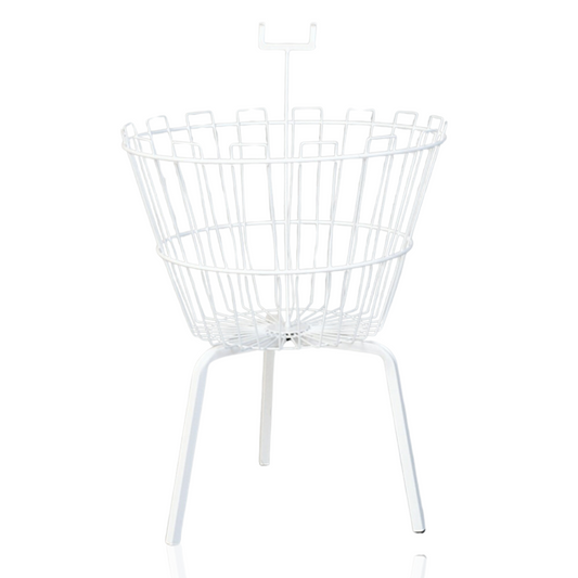 White Round Dump Bin Basket Retail Merchandising Display Storage Bin 55cm Dia