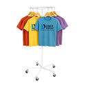 White Garment Rail Clothes Display Rack,Circular Fashion,Adjustable Height Stand