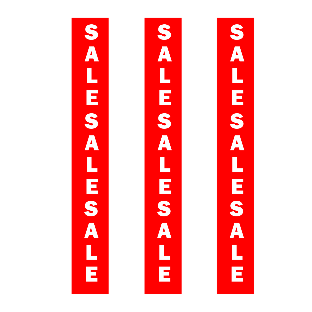 Vertical SALE SALE SALE Poster Window Display Sign- Pack of 3