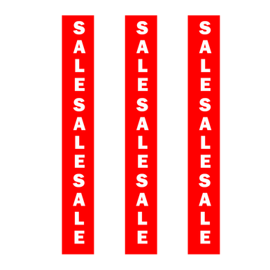 Vertical SALE SALE SALE Poster Window Display Sign- Pack of 3