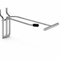 6 Inch Heavy Duty Chrome Single Prong Pegboard Hook with Overhead Arm for Price Holder
