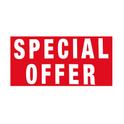 Large "Special Offer" poster with a vibrant red background and bold white text that reads "Special Offer." The clear and high-contrast design ensures visibility from a distance, making it ideal for storefronts, windows, and indoor displays. Sized at 110cm x 55cm, this eye-catching sign is perfect for promoting discounts, sales, and special deals in retail environments. Durable for frequent use, it captures customer attention effectively, enhancing promotional visibility and driving foot traffic.