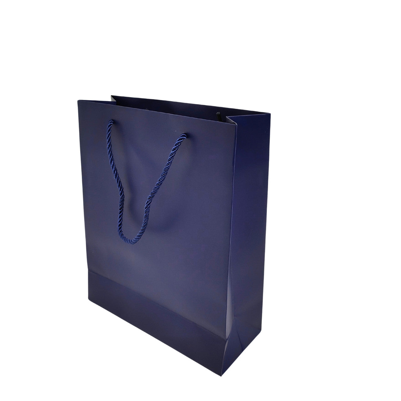 Blue Paper Carrier Bags with Rope Handles – Various Sizes and Matt Finishes