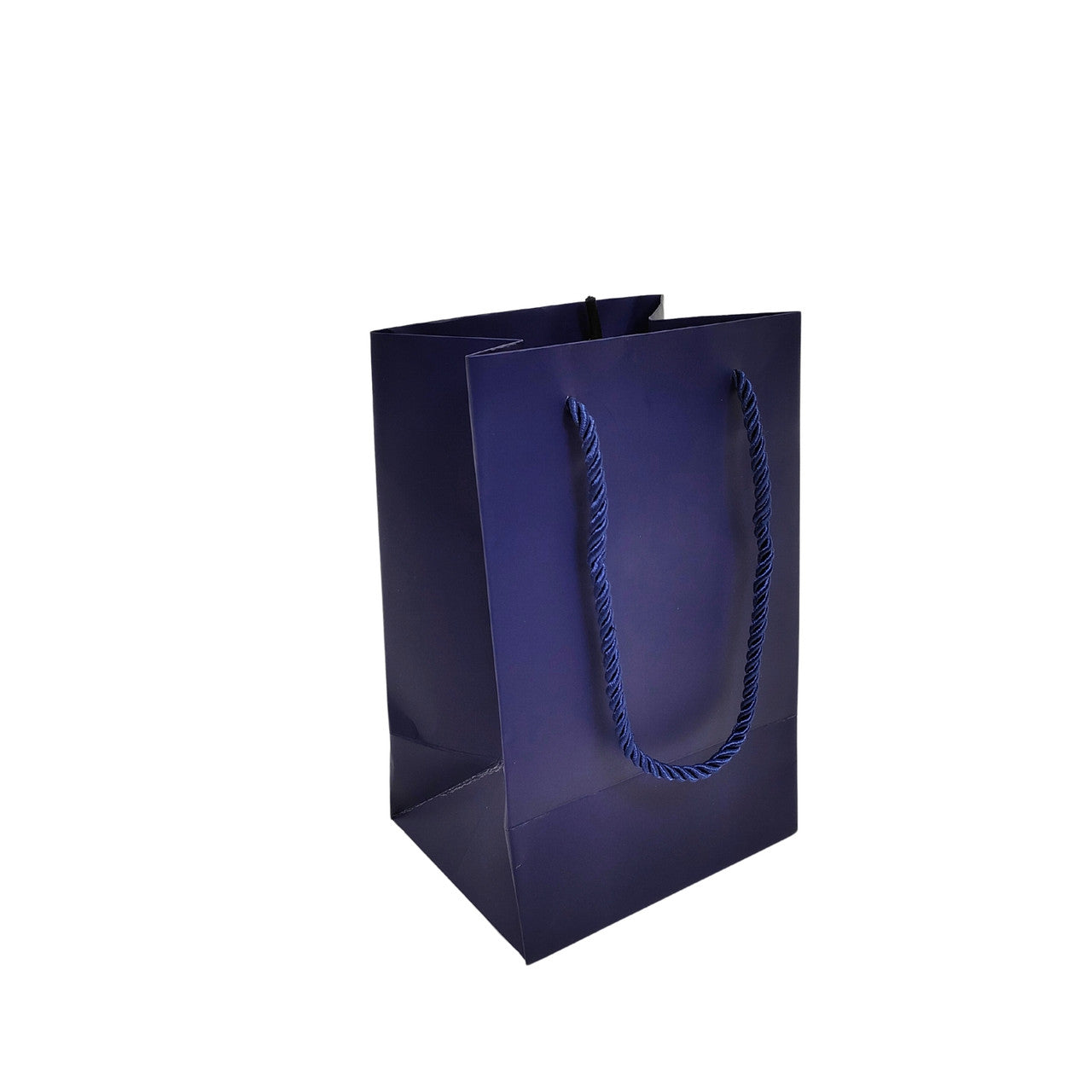 Blue Paper Carrier Bags with Rope Handles – Various Sizes and Matt Finishes