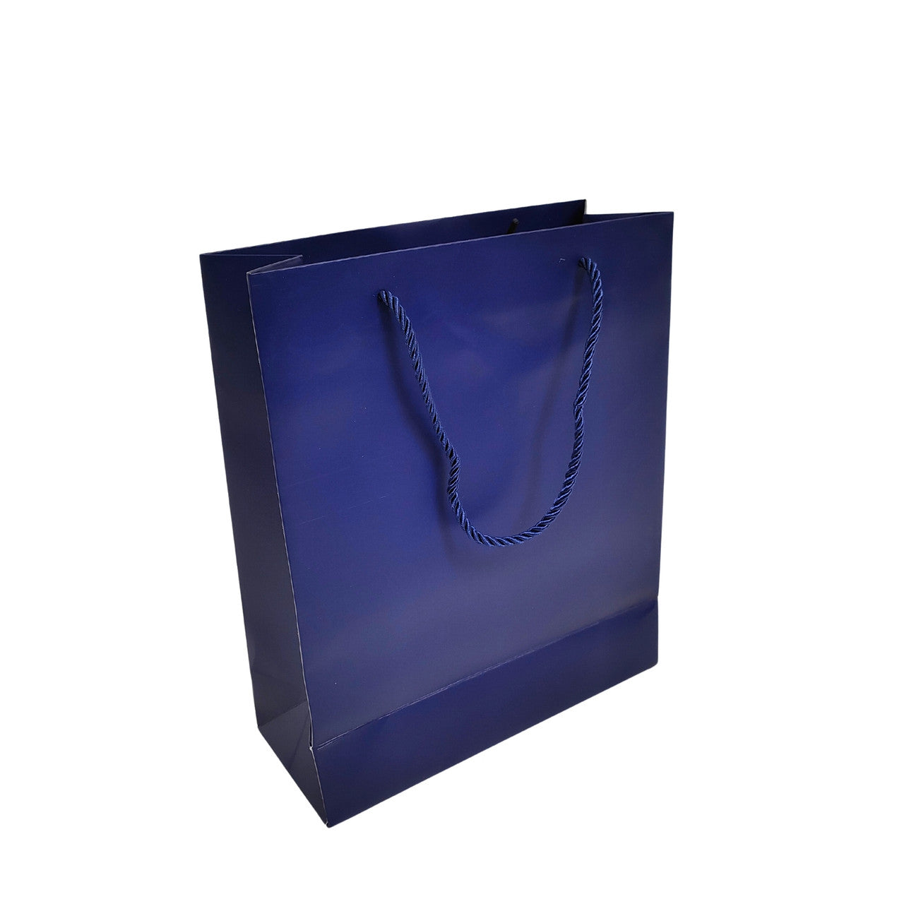 Blue Paper Carrier Bags with Rope Handles – Various Sizes and Matt Finishes
