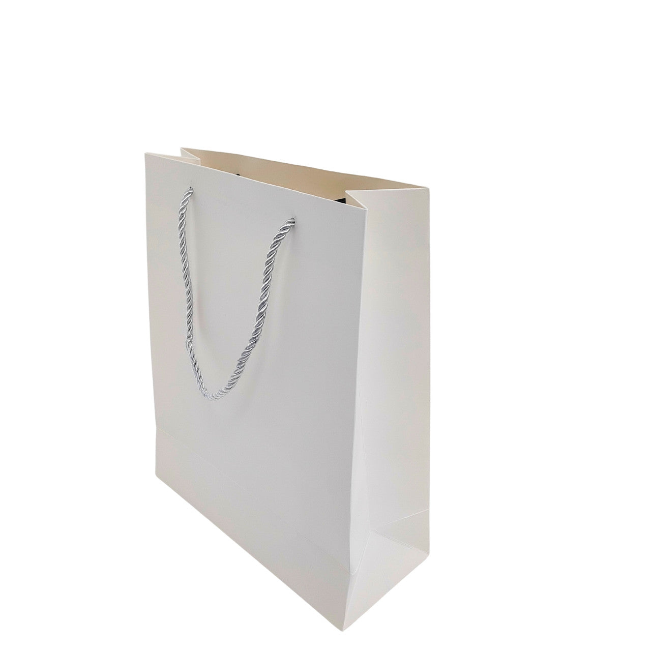 White Paper Carrier Bags with Rope Handles – Various Sizes and Matt Finishes