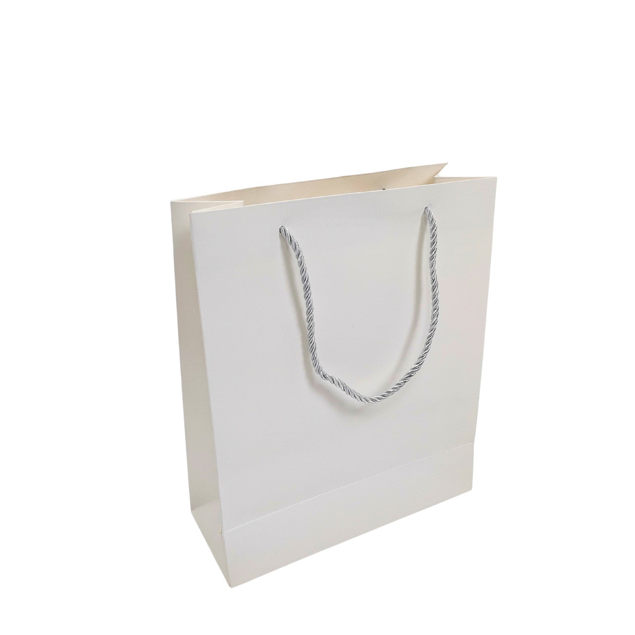 White Paper Carrier Bags with Rope Handles – Various Sizes and Matt Finishes