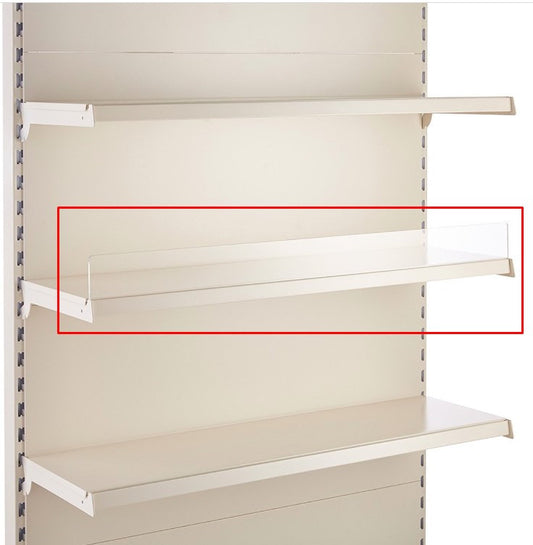 Acrylic Shelf Riser – Clear Retail Shelf Front Divider (35mm or 75mm Exposed)