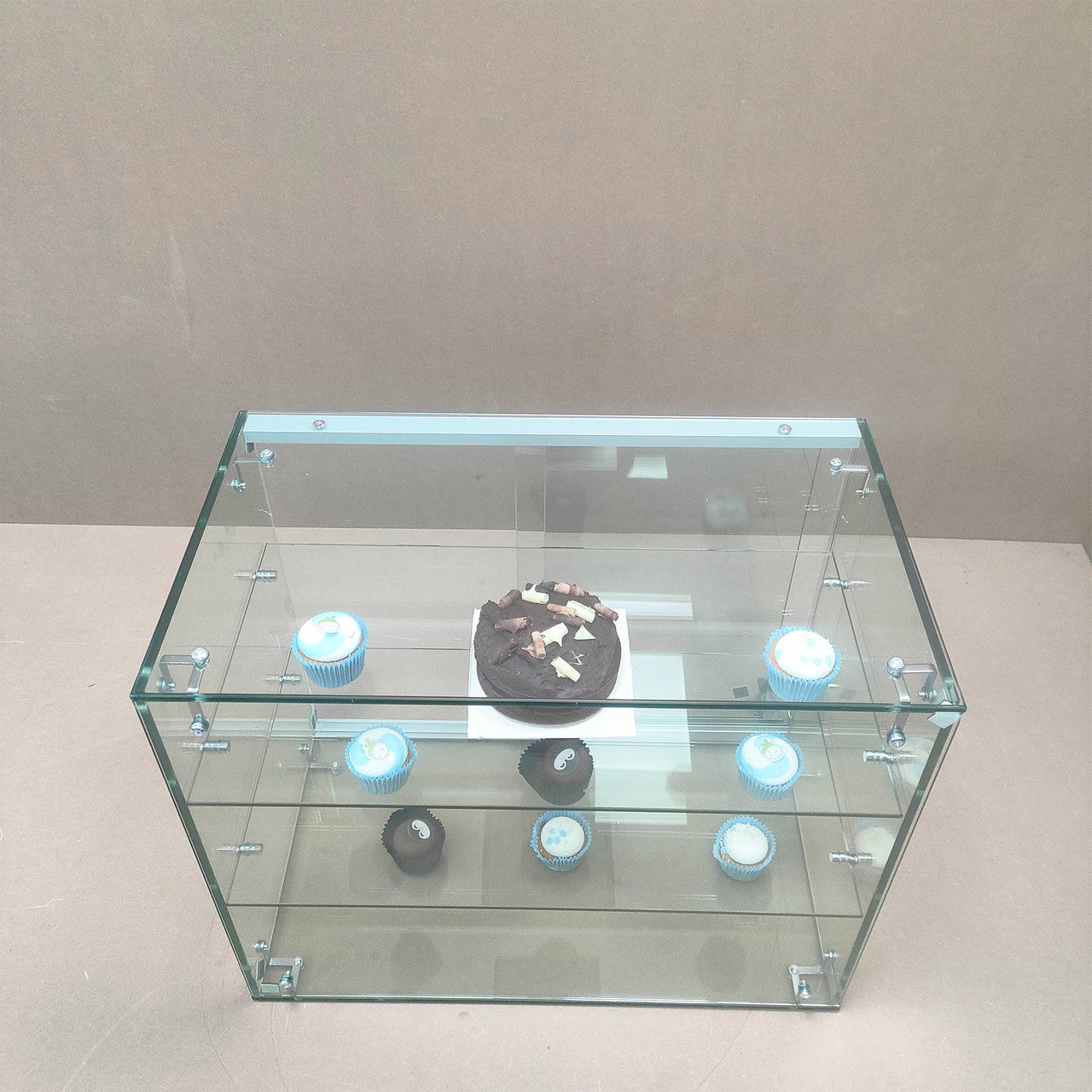 New Heavy Duty Countertop Ambient Glass Sweet Food Display Cabinet Case