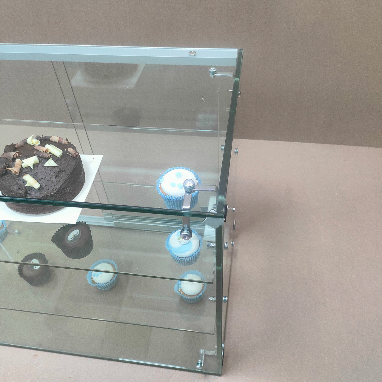 New Heavy Duty Countertop Ambient Glass Sweet Food Display Cabinet Case