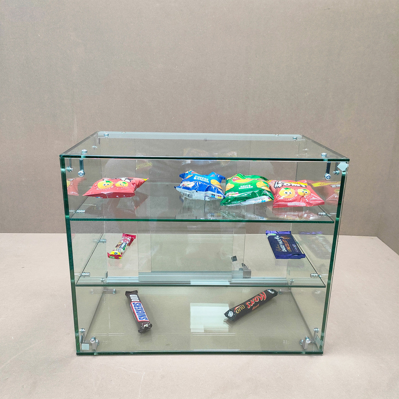 New Heavy Duty Countertop Ambient Glass Sweet Food Display Cabinet Case