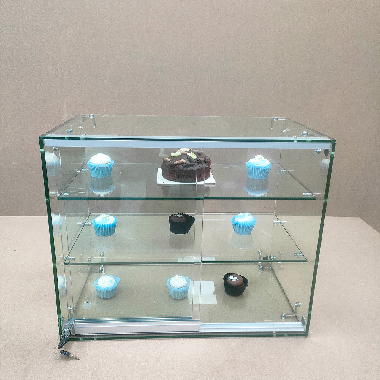 New Heavy Duty Countertop Ambient Glass Sweet Food Display Cabinet Case