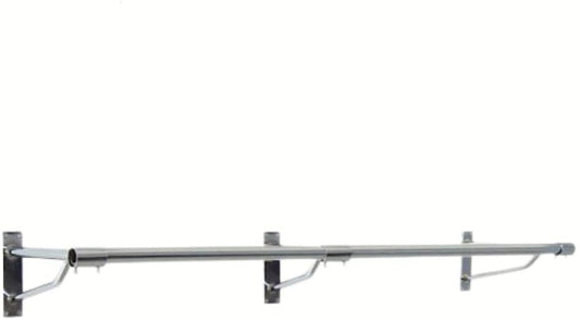 6ft Long Pole +3 Brackets+2 Plastic End Caps-Super Heavy Duty Chrome Plated Wall Mounted Garment Clothes Rail Hanging Shop Display Tubing Rack Diameter Of Pole