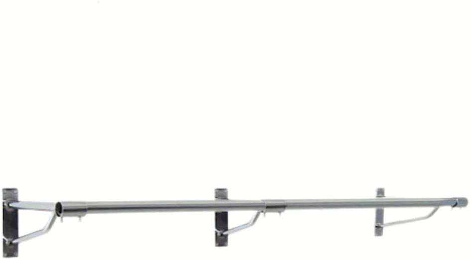 6ft Long Pole +3 Brackets+2 Plastic End Caps-Super Heavy Duty Chrome Plated Wall Mounted Garment Clothes Rail Hanging Shop Display Tubing Rack Diameter Of Pole