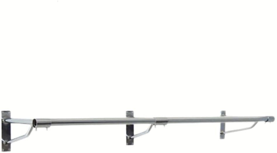 8ft Long Pole +3 Brackets+2 Plastic End Caps-Super Heavy Duty Chrome Plated Wall Mounted Garment Clothes Rail Hanging Shop Display Tubing Rack Diameter Of Pole