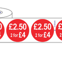 500 x45mm  Red Price Adhesive Stickers - Quantity Discount