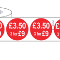 500 x45mm Red Price Adhesive Stickers - Quantity Discount
