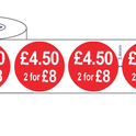 500 x45mm  Red Price Adhesive Stickers - Quantity Discount
