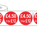 500 x45mm  Red Price Adhesive Stickers - Quantity Discount