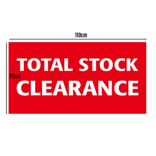 TOTAL STOCK CLEARANCE Poster Window Display Sign