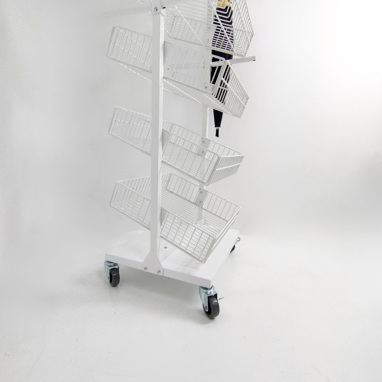 White Umbrella Stand Metal Floor Rack Display for Retail Stores keychain Stand