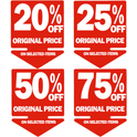 % OFF ORIGINAL PRICE ON SELECTED ITEMS Double-Sided Hanging Sign