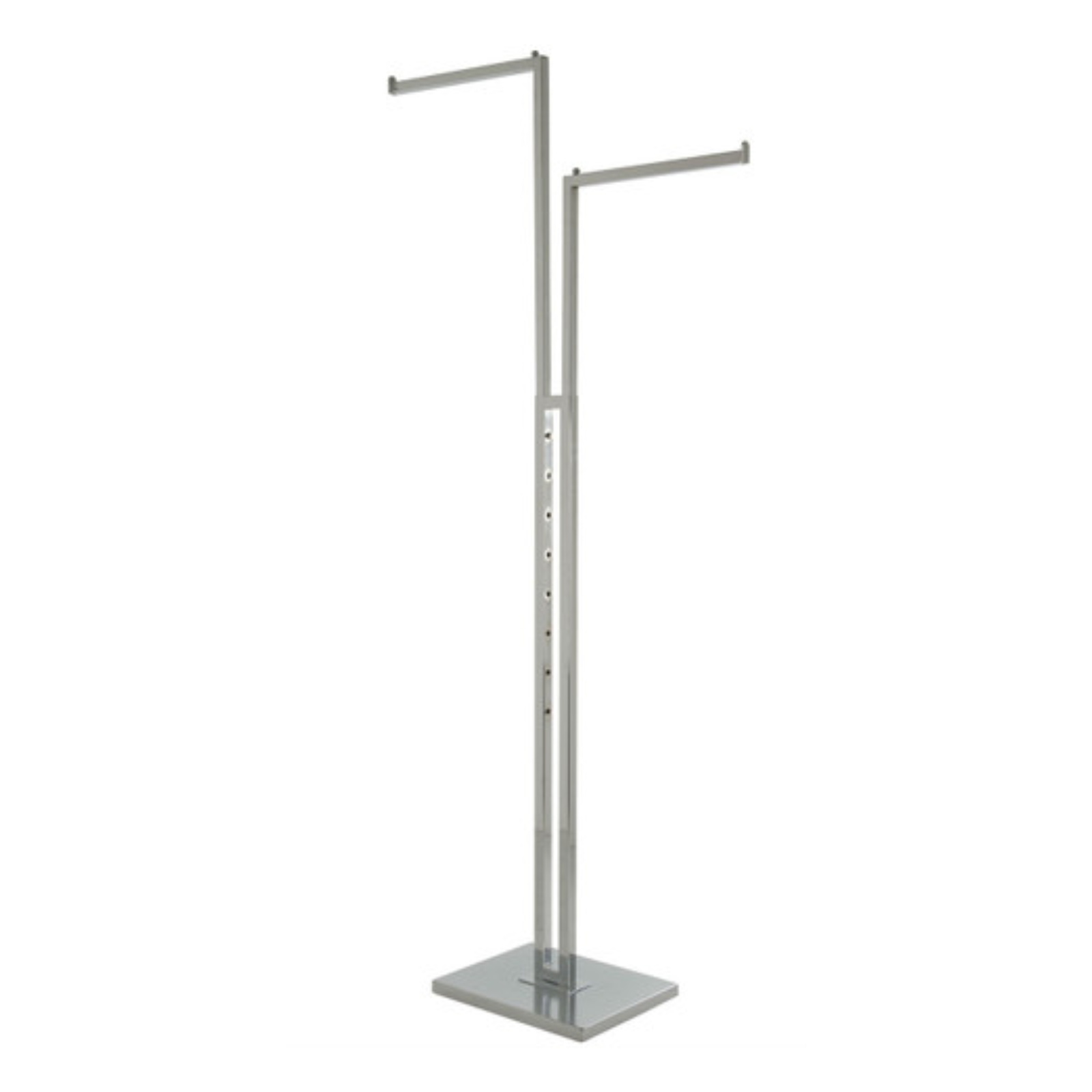 Chrome Clothes Rail Display Stand - 2 Straight Arms
