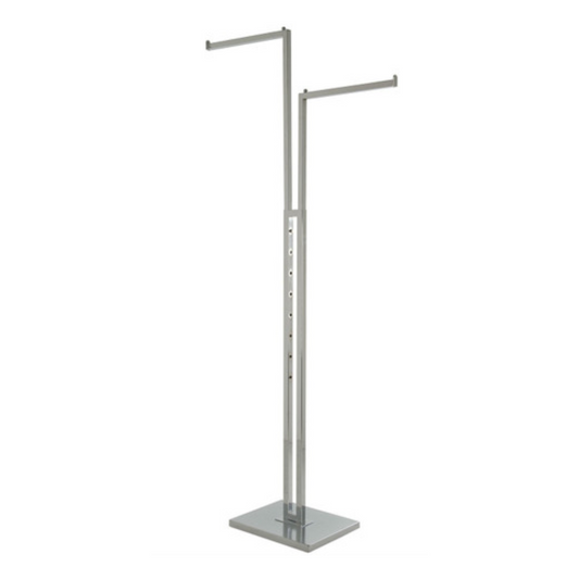 Chrome Clothes Rail Display Stand - 2 Straight Arms