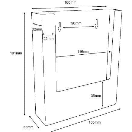 A5 Portrait Leaflet Holder - Wall Mounted
