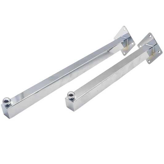 Wall Mounted Full Chrome Heavy Duty Thick Square arm for Home and Retail Display