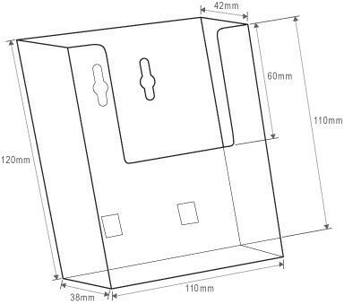 A6 Portrait Leaflet Holder - Wall Mounted