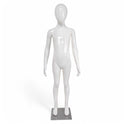 Child Plastic Egg Head Display Mannequin – Glossy White-135cm