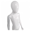 Child Plastic Egg Head Display Mannequin – Glossy White-135cm