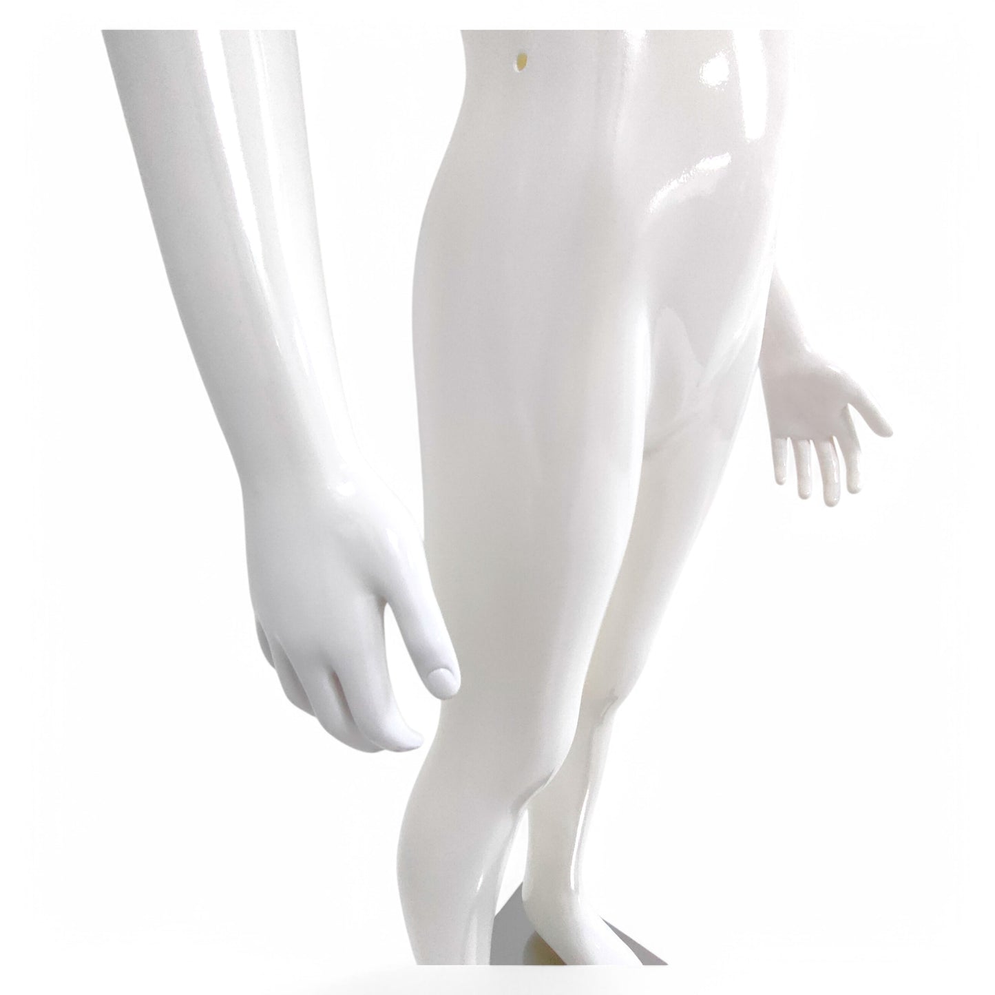 Child Plastic Egg Head Display Mannequin – Glossy White-135cm