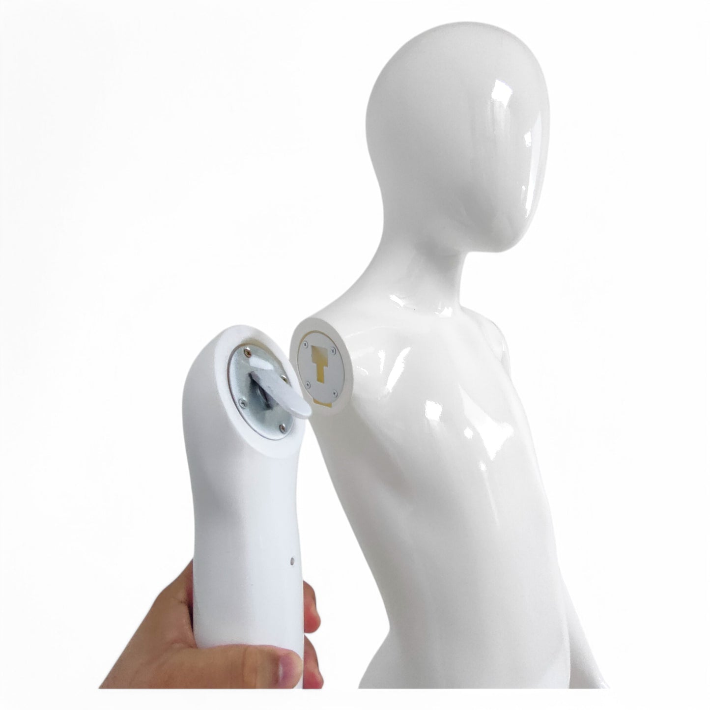 Child Plastic Egg Head Display Mannequin – Glossy White-135cm