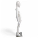 Child Plastic Egg Head Display Mannequin – Glossy White-135cm