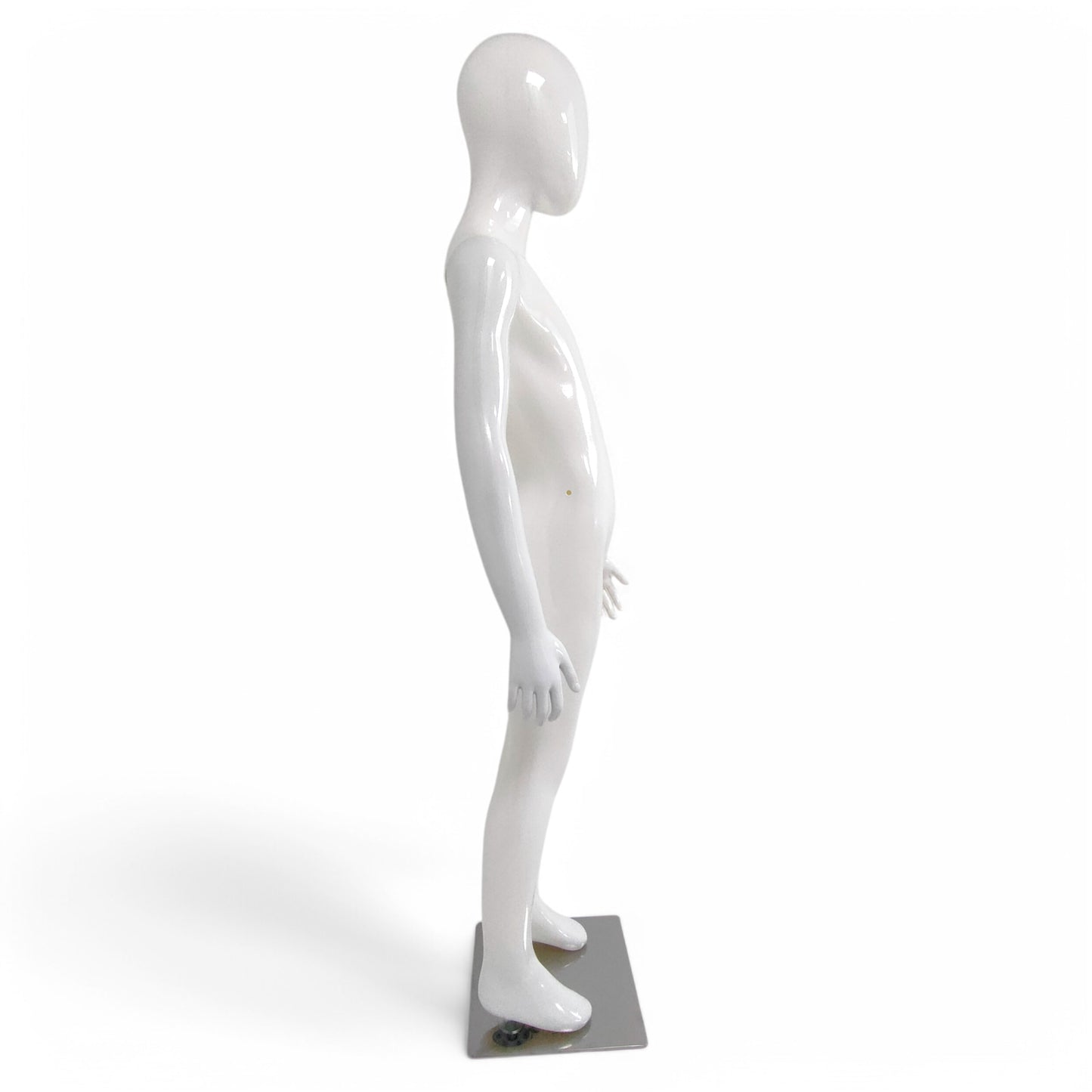 Child Plastic Egg Head Display Mannequin – Glossy White-135cm