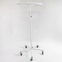 White Garment Rail Clothes Display Rack, Circular Fashion, Adjustable Height Stand