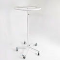White Garment Rail Clothes Display Rack, Circular Fashion, Adjustable Height Stand